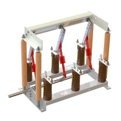 Sistema de aterramento frontal modelo L Sarel para cabine de alvenaria — aterramento de segurança para manutenção em subestações de média tensão