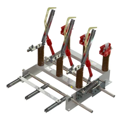 Chave seccionadora tripolar modelo SRALT Sarel — abertura rotativa com aterramento lateral integrado para cubículos de média tensão